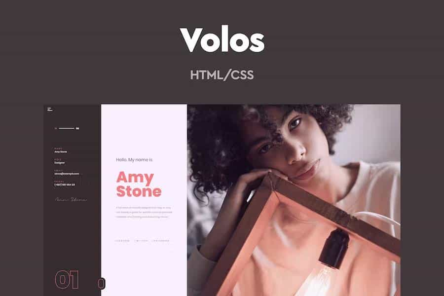 VOLOS – ONE PAGE RESUME HTML TEMPLATE